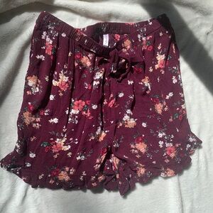 Xhilaration x Target Pull On Floral Ruffle Shorts, Size Small